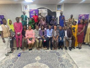 Journalists with the Alake of Egbaland,Oba Micheal Gbadebo