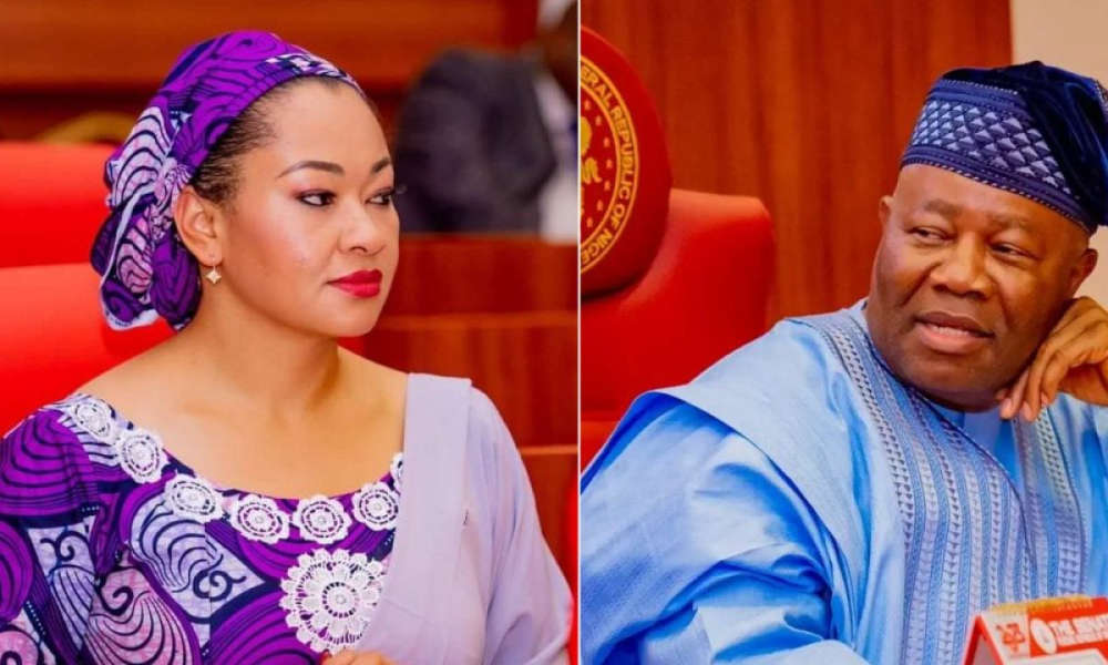 Senator Natasha Akpoti-Uduaghan and Godswill Akpabio