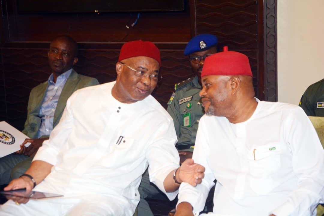 Governor Hope Uzodimma of Imo State with the Minister of Science, Technology and Innovation, Chief Uche Nnaji, at the opening ceremony of the 4th Artificial Intelligence & Robotics Summit 2025 which held at Protea Hotel, New Owerri... Wednesday
