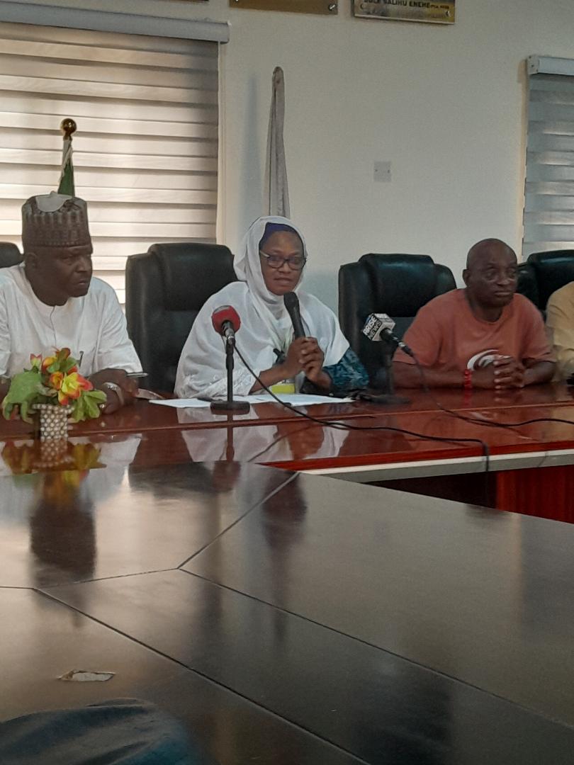 Hajia Hassana Salawu, Director in charge of MDAs addressing journalists
