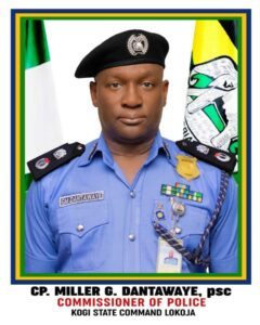 The Police Commissioner in Kogi, Mr Miller Dantawaye