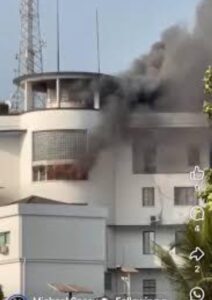 Sierra Leone’s State House on fire