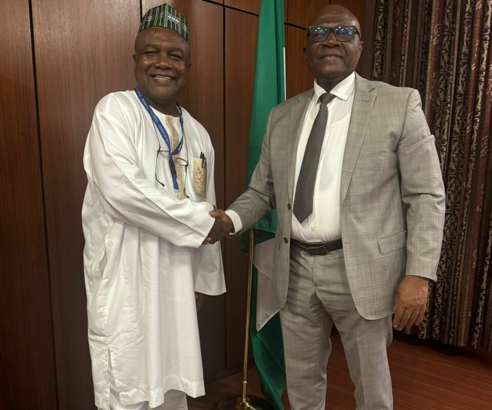 Alhaji Abubakar Hashim, TheNEWS' West Africa Bureau Chief and Mr Bayo Onanuga, Special Adviser to the President on Media and Strategy
