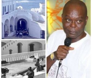 From top left, the Point/Dorr of No Return of elmina, Uzor Maxim Uzoatu, and a section of Elmina Castle