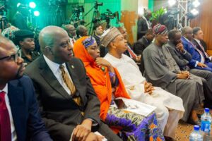 Dr Cardoso, second left, Senator Bagudu, fourth left, Wale Edun and others