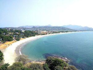 Freetown peninsula, dotted with white sandy beaches