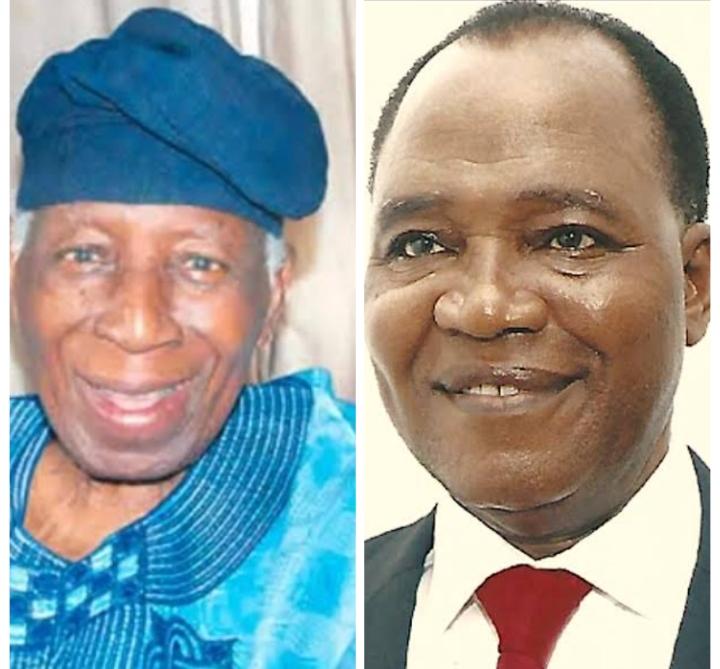 The late Chief Omololu Olunloyo, left, and Chief Ajibola Ogunsola