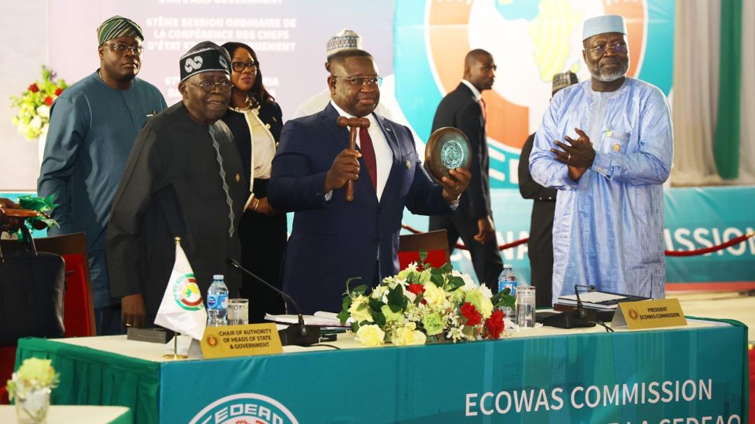 President Bio delivering his acceptance speech