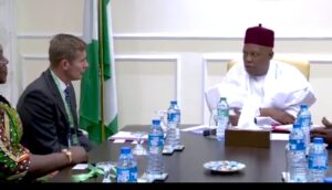 Senator Shettima during an audience with a delegation from the World Cocoa Foundation (WCF) led by its President, Mr. Chris Vincent