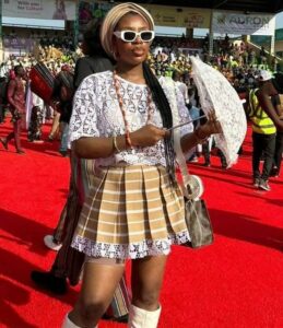 Skimpily dressed lady at the 2025 Ojude Oba in Ijebu Ode, Ogun State