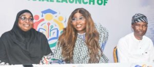 from left: Representative of the Permanent Secretary, Public Service Office, Mrs Amina Hamza; Executive Secretary, Lateef Jakande Leadership Academy, Ayisat Agbaje-Okunade and representative of the Permanent Secretary, Ministry of Establishment and Training, Mr Dele Balogun during the official Launch of Our Capstone Project EmpowerAbility Hub in Lagos on Wednesday.