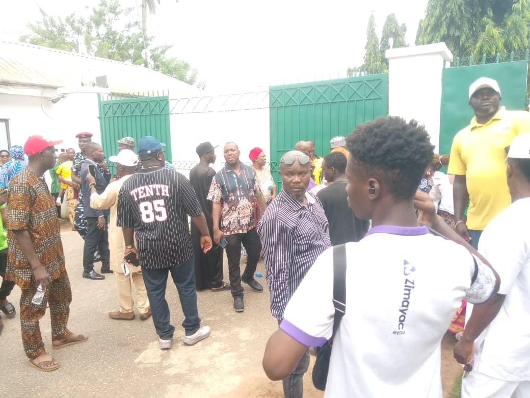 Jubilant supporters locked out of Edo Government House