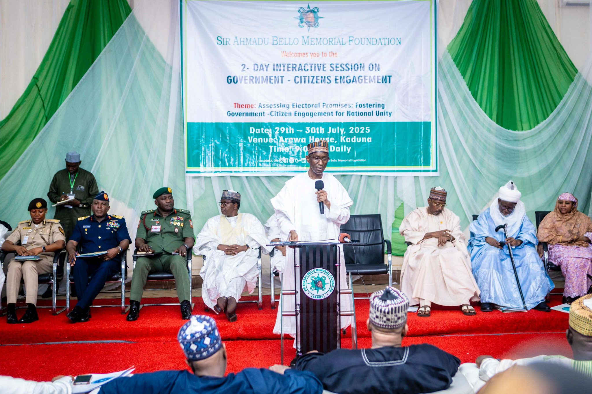Nuhu Ribadu speaking at the event