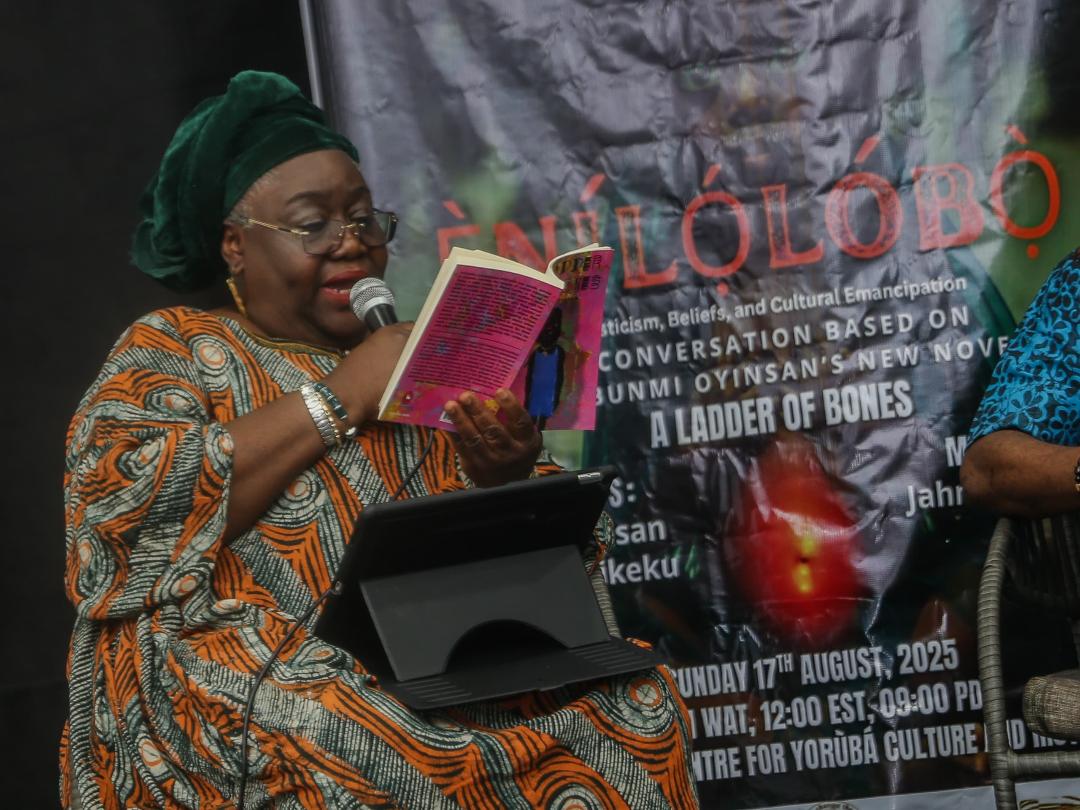Dr Bunmi Oyinsan reading from her novel