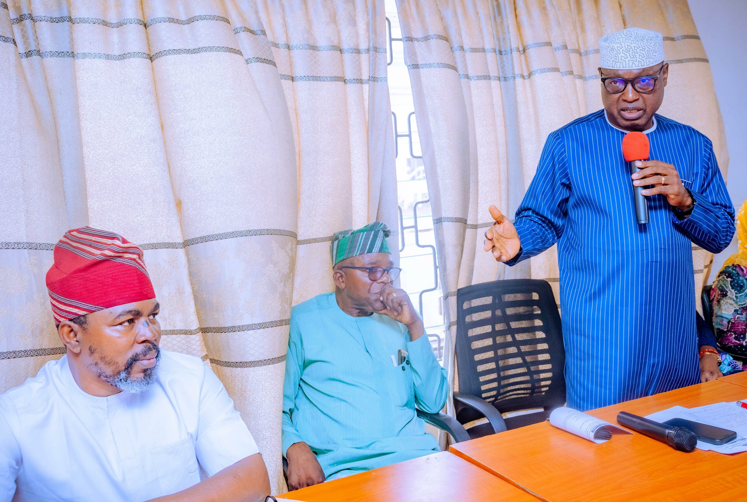Governor Oyebanji speaking to party members