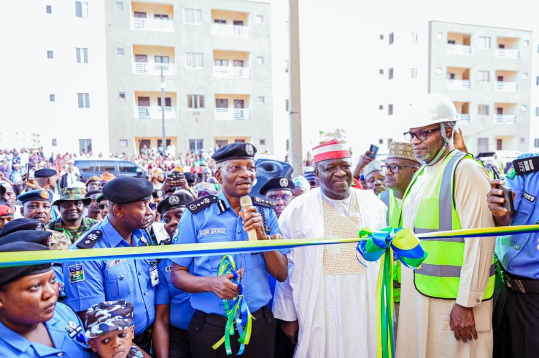 The IGP, AVM Ibrahim Umar, and others during the commissioning