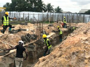 Workers at site on duty