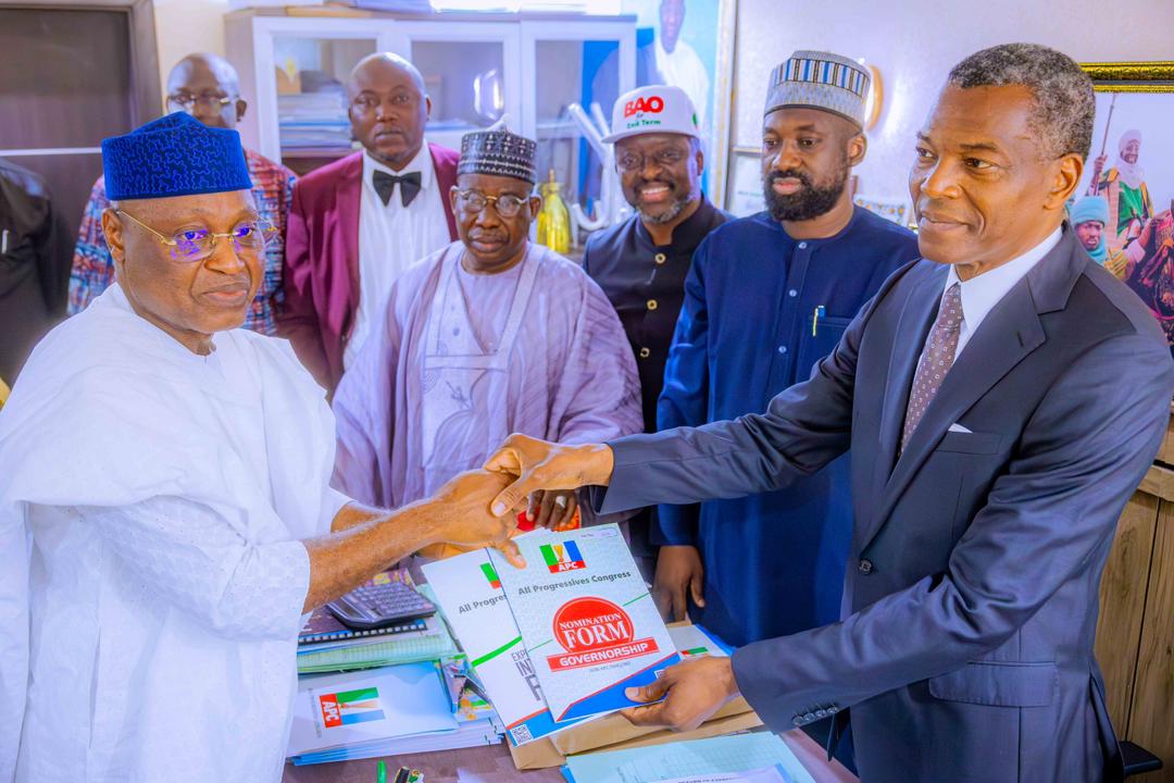 Governor Oyebanji receiving his nomination form at APC Secretariat, Abuja