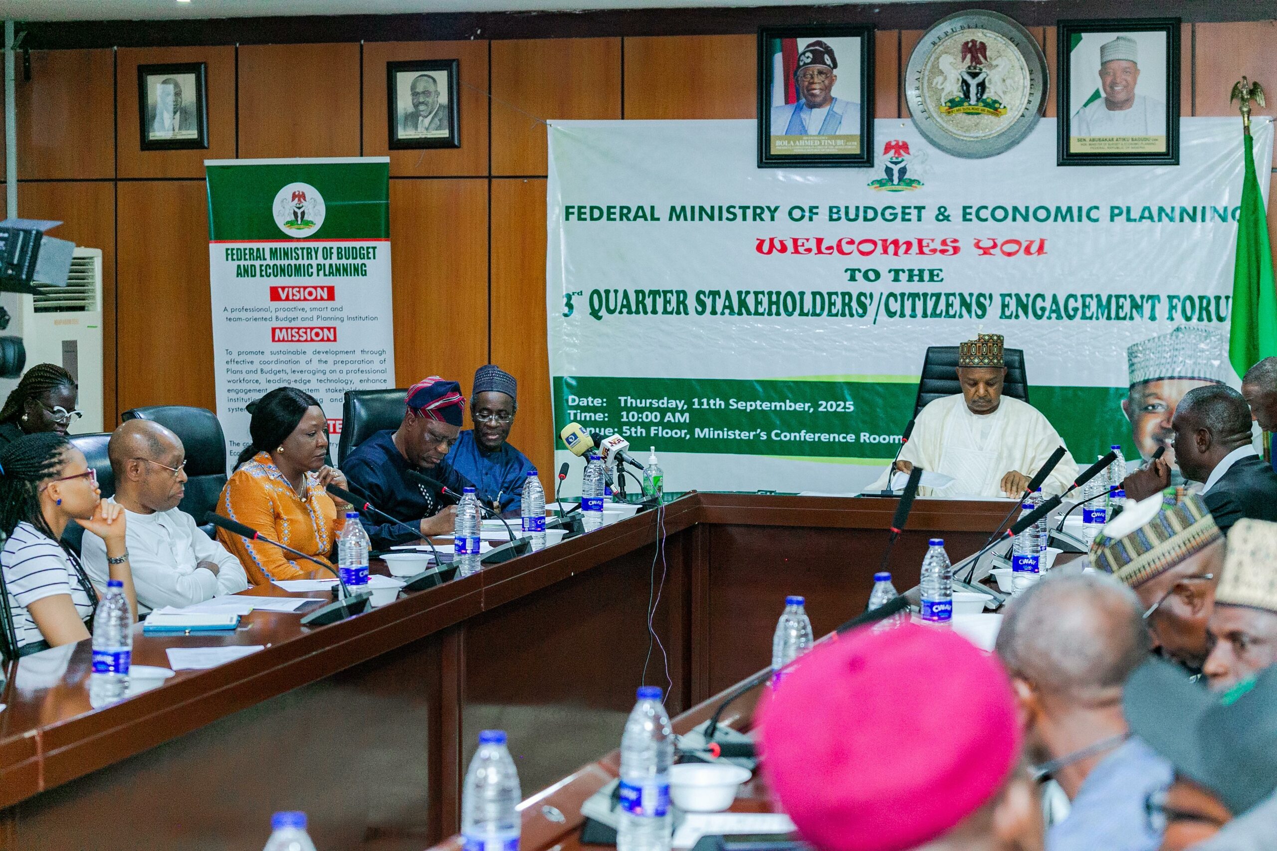 Minister of Budget and Economic Planning, Senator Abubakar Bagudu, during the Citizens and Stakeholders Engagement Forum in Abuja