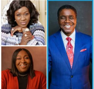 ‎Lara Wise, top left, Bishop David O. Abioye, right, and Dele Bamigboye