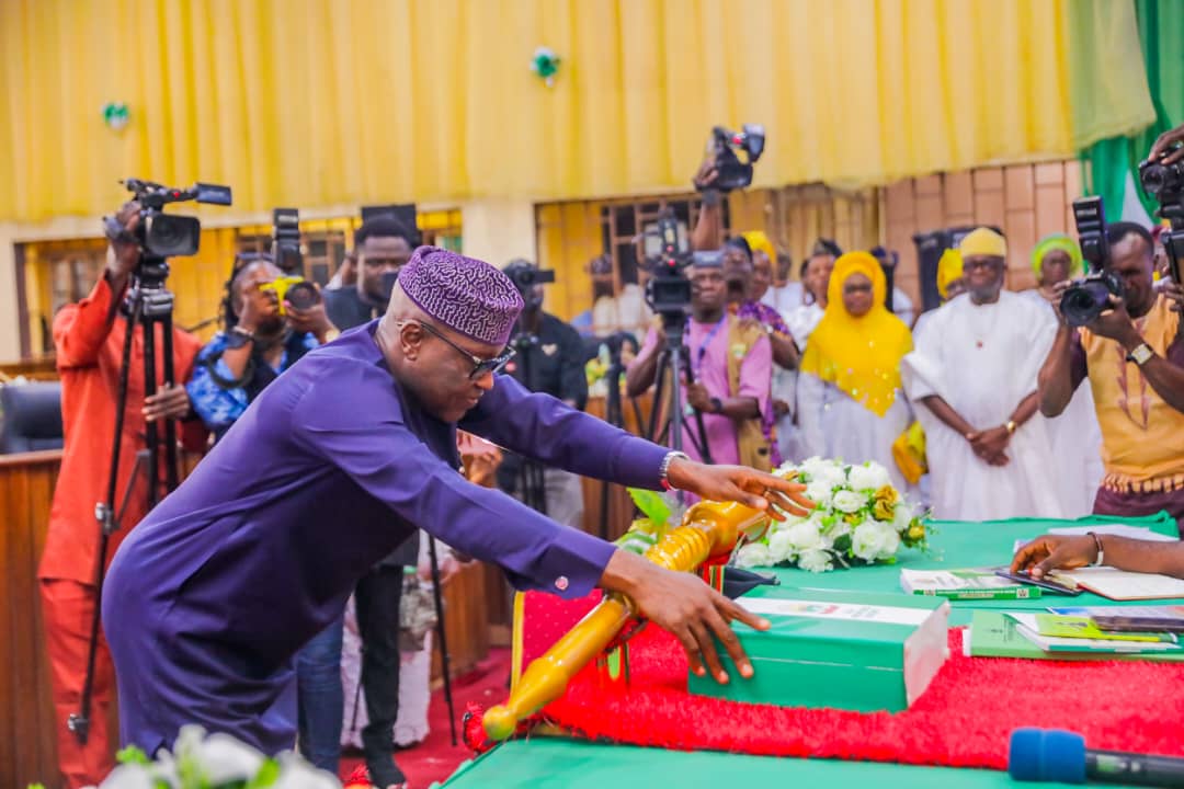 Governor, Biodun Oyebanji presenting the 2026 budget proposal to the Ekiti House of Assembly