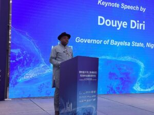 Governor Diri delivering his speech