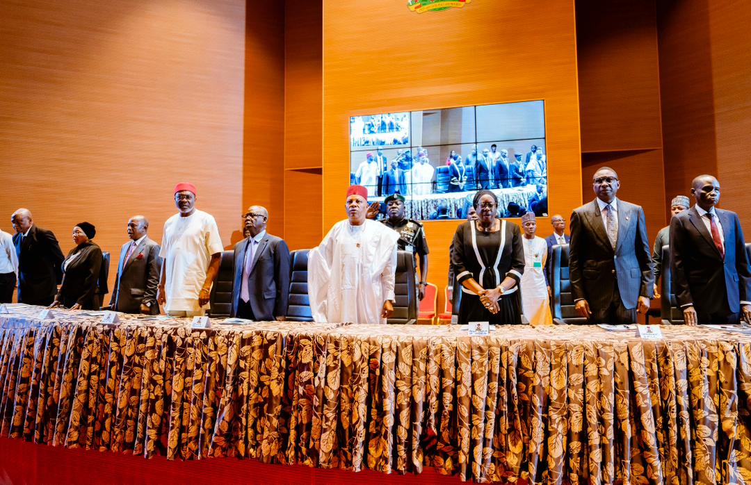 VP Shettima when he declared open the Economic and Financial Crimes Commission (EFCC) and National Judicial Institute (NJI) Workshop for Justices and Judges in Abuja