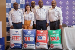 Sales and Marketing Director , Stephane Tchimou; Legal and Compliance Director, Francophone Africa, Romina M. Orlando; Chijioke Nwobi, Human Resources Director; Dangote Cement Ivory Coast CEO, Serge Gbotta; Plant Director , Loius Raj.