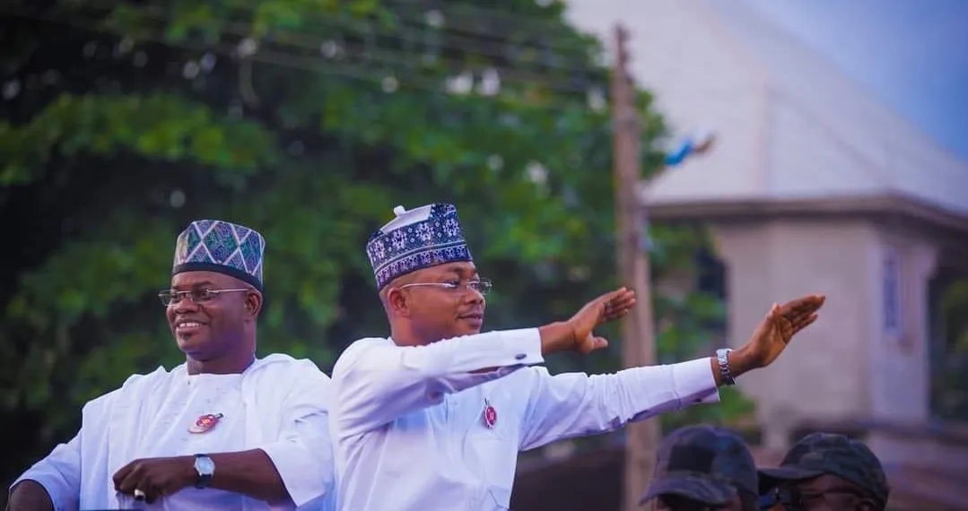 Governor Usman Ododo, right, and Yahaya Bello