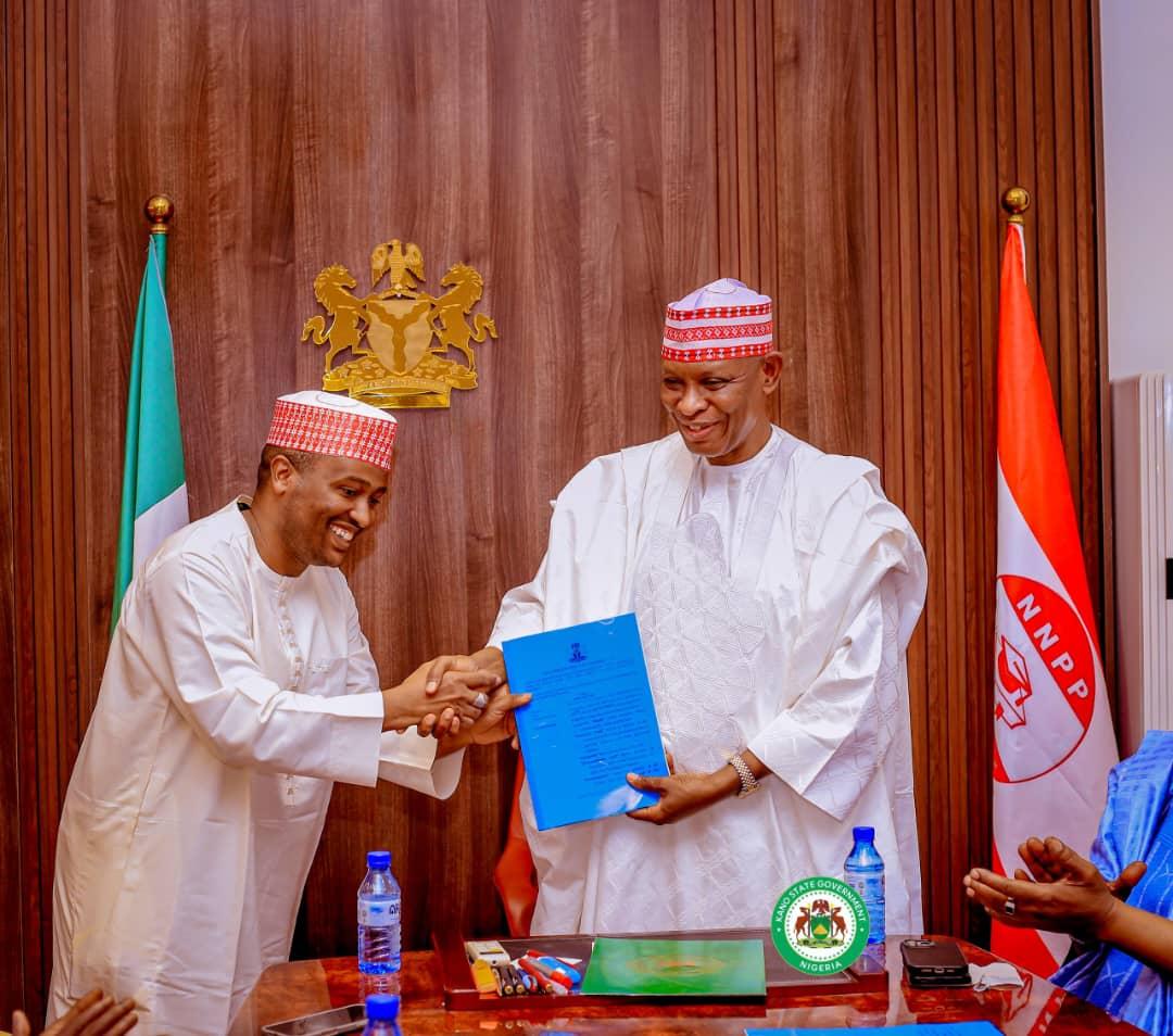 Governor Yusuf and the Speaker of Kano state House of Assembly, Rt. Hon. Jibril Ismail Falgore
