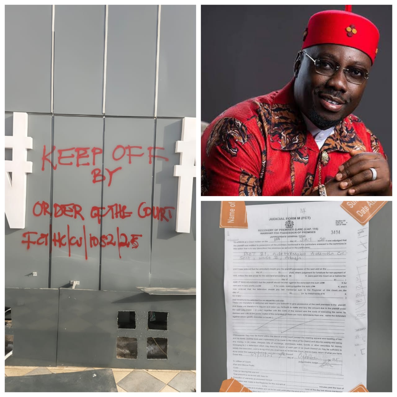 Enforcement of court order: Obi Cubana’s lounge evicted from Abuja property 