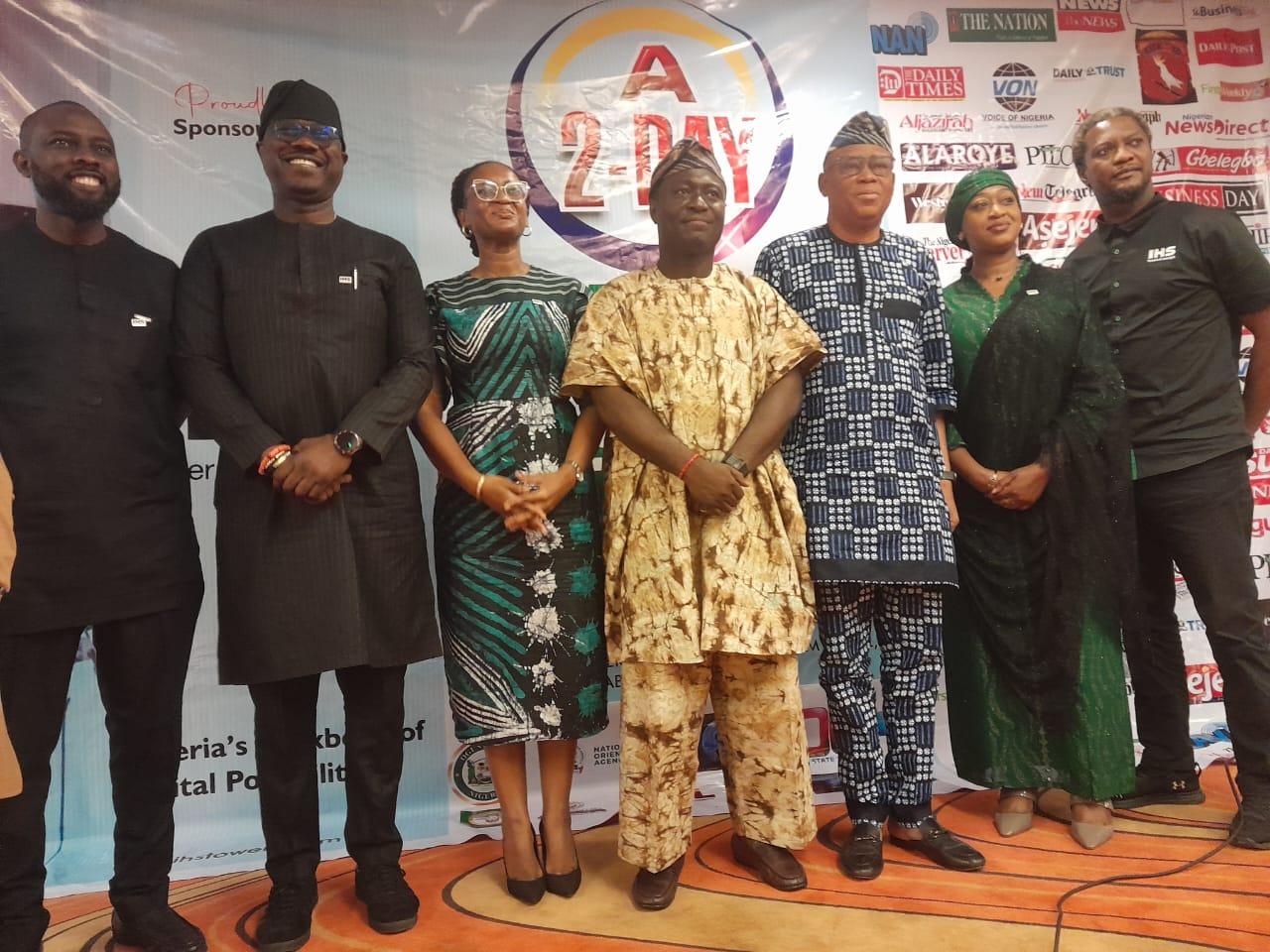 IHS Team with Ogun Chairman Correspondence Com Rasaq Ayinla and Hon Kayode Akinmade at the opening of a two days training for hundred Journalist in Ogun