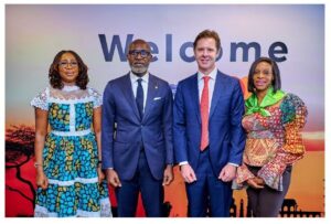 L-R: Folashade Femi-Lawal, Country Manager, West Africa, Mastercard; Roosevelt Ogbonna, Group MD, Access Bank; Mark Elliot, Division President, Africa, Mastercard; and Chizoma Okoli, Deputy MD, Access Bank at the Access - Mastercard Event.