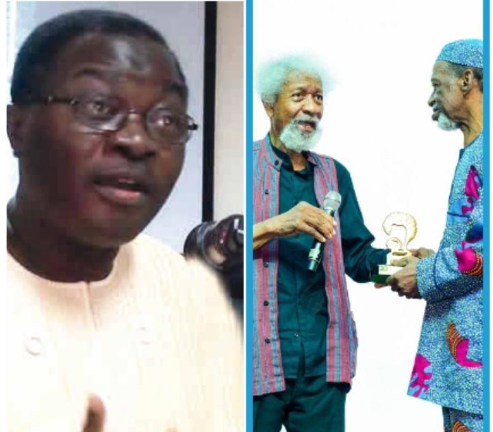 From left, Kunle Ajibade, Wole Soyinka and Odia Ofeimun