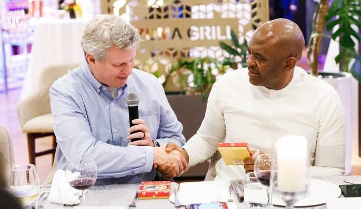 Tony Elumelu hosting a bipartisan delegation of six U.S. Congressional leaders at Transcorp Hotels Plc , Abuja