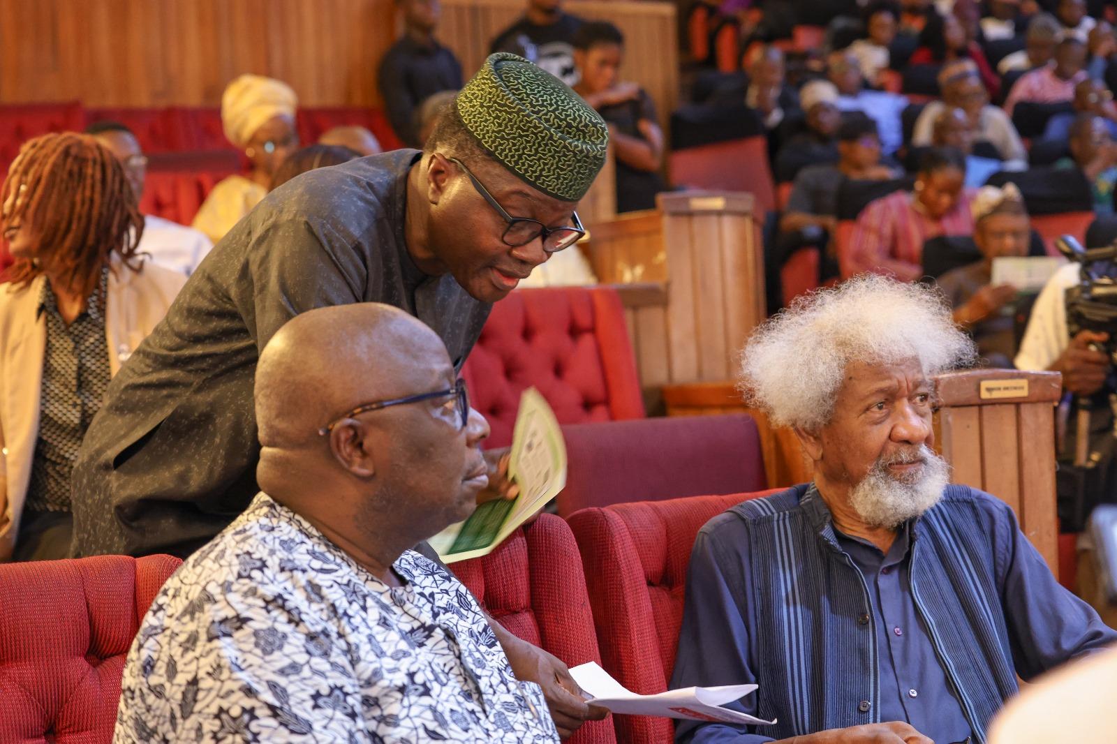 Mr Dapo Olorunyomi, Prof Wole Soyinka and Mr Kunle Ajibade