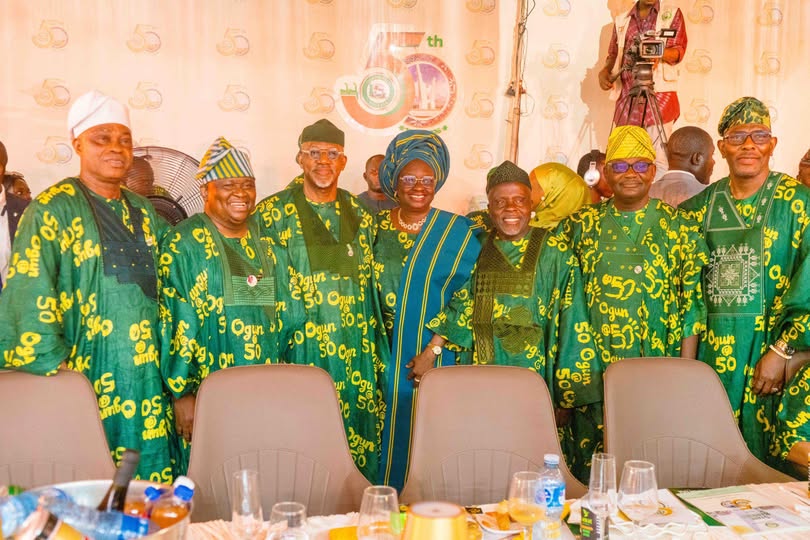 Governor Abiodun and guests on Tuesday during the State Banquet held at the Arcade Ground, Governor’s Office, Oke-Mosan, Abeokuta