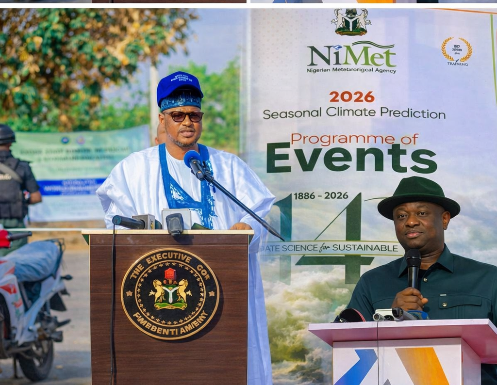 Governor Radda, Keyamo, and seasonal climate prediction banner