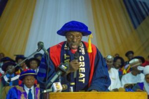 Professor Biodun Jeyifo receiving his Degree of Doctor of Letters at OAU Ife