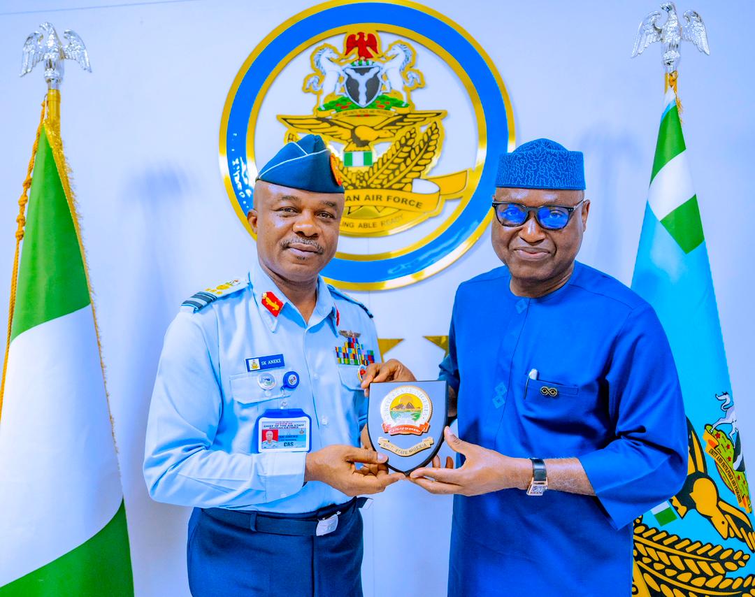 Governor Biodun Oyebanji and the Chief of Air Staff, Air Marshal Sunday Kelvin Aneke