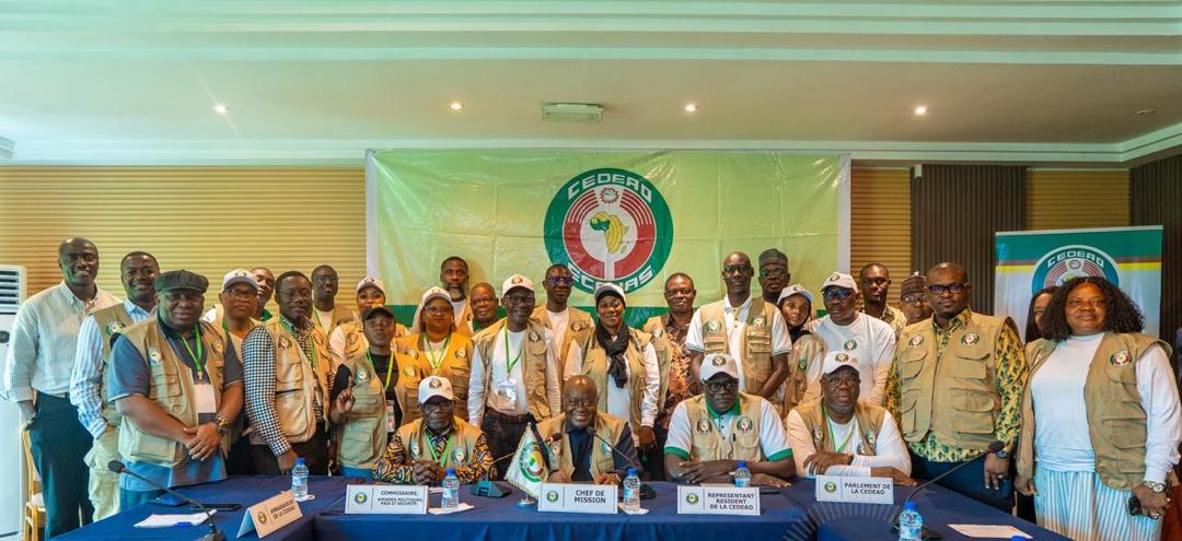 ECOWAS Observer Team, inside the Situation Room, keenly monitoring vote counting