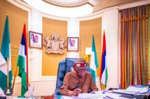 President Bola Tinubu in his office