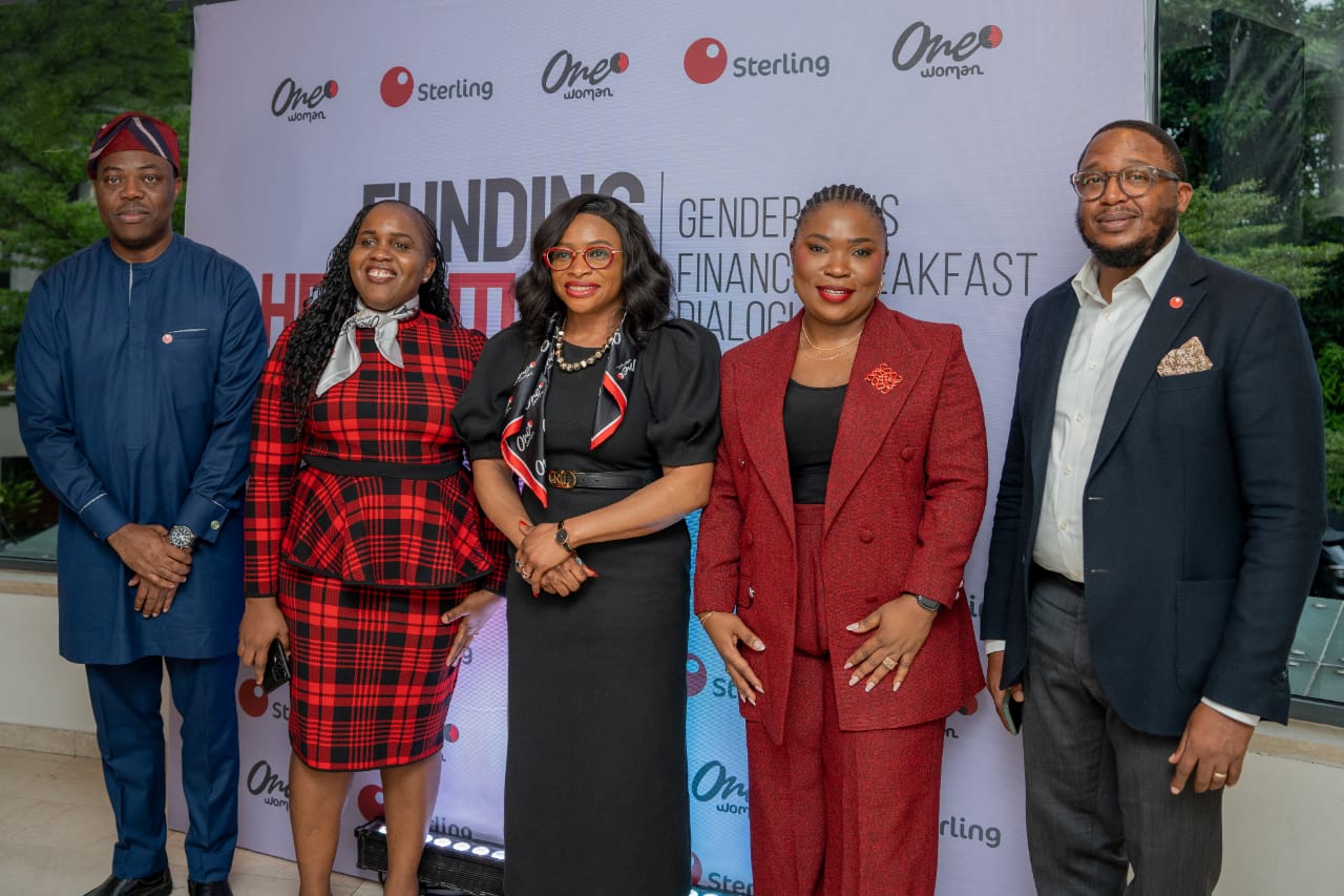 From L-R: Akporee Idenedo, Divisional Head, Commercial Banking, Sterling Bank; Ezinne Nwokafor, Head, OneWoman Initiative, Sterling Bank; Thelma Luke Nwoye, Group Head, Business Finance, Sterling Bank; 'Solape Akinpelu, CEO/Founder , HerVest; Edward Ogunmekan, Chief Growth Officer, Sterling Bank at the OneWoman Gender Lens Breakfast Dialogue held at The Wheatbaker Hotel, Ikoyi recently