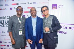 CEO Agbado Value-Chain Limited, Mr. Afioluwa ‘’AfricanFarmer’’ Mogaji; Divisional Head, Agribusiness and Non-Oil Exports, First City Monument Bank (FCMB), Mr. Kudzai Gumunyu and Managing Director, Baban Gona, Mr. Kola Masha, at the BusinessDay Future of Agriculture Conference held in Lagos, recently.