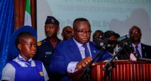 • President Bio launching the Free Education Program in 2018